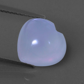 Violeta azulado Calcedonia Gema - 4.1ct Cabujón en Forma de Corazón (ID: 324357)