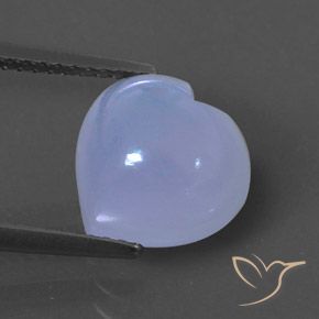 Calcédoine Coeur 3,79 ct, 10,1 x 10,1 mm du Brésil, Photo A
