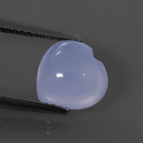2.03 ct Blue Chalcedony Gemstone, Chalcedony Gem in Heart Cabochon Shape for Sale.