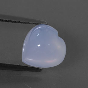 2.88 ct Blue Chalcedony Gemstone, Chalcedony Gem in Heart Cabochon Shape for Sale.