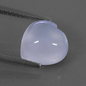 2.27 ct Blue Chalcedony Gemstone, Chalcedony Gem in Heart Cabochon Shape for Sale.