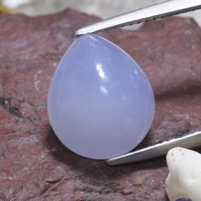 5.82 ct Blue Chalcedony Gemstone, Chalcedony Gem in Pear Cabochon Shape for Sale.