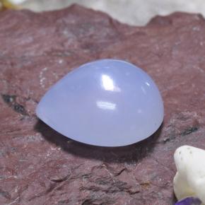 5.82 ct Blue Chalcedony Stone, Natural Chalcedony in Pear Cabochon Shape for Sale