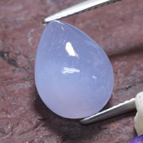 5.62 ct Blue Chalcedony Gemstone, Chalcedony Gem in Pear Cabochon Shape for Sale.
