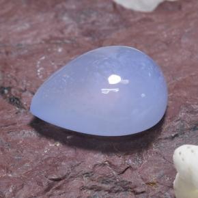 5.62 ct Blue Chalcedony Stone, Natural Chalcedony in Pear Cabochon Shape for Sale