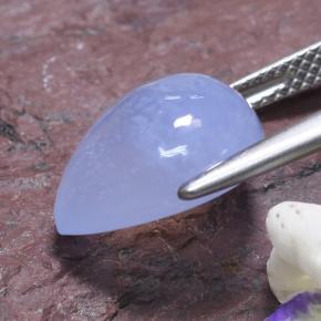 Chalcedony Gemstone in 13.1 x 10.2 mm Size for Sale, Chalcedony Stone in Lavender Blue Color