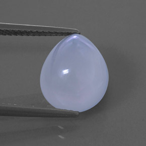 4.94 ct Blue Chalcedony Gemstone, Chalcedony Gem in Pear Cabochon Shape for Sale.