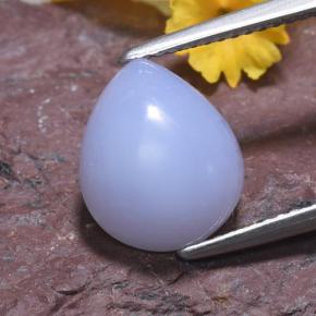 3.68 ct Blue Chalcedony Gemstone, Chalcedony Gem in Pear Cabochon Shape for Sale.