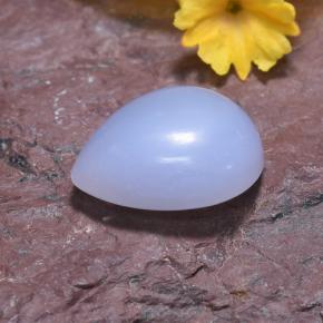 3.68 ct Blue Chalcedony Stone, Natural Chalcedony in Pear Cabochon Shape for Sale