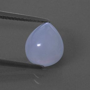 3.45 ct Blue Chalcedony Gemstone, Chalcedony Gem in Pear Cabochon Shape for Sale.