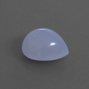 3.45 ct Blue Chalcedony Stone, Natural Chalcedony in Pear Cabochon Shape for Sale