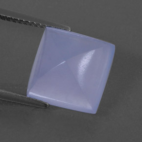 5.68 ct Blue Chalcedony Gemstone, Chalcedony Gem in Square Cabochon Shape for Sale.