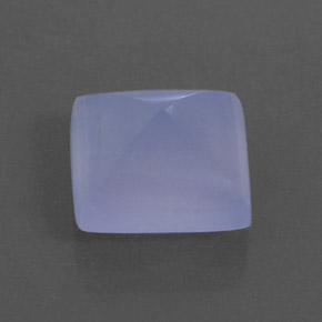 5.68 ct Blue Chalcedony Stone, Natural Chalcedony in Square Cabochon Shape for Sale