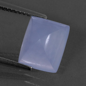 3.20 ct Blue Chalcedony Gemstone, Chalcedony Gem in Baguette Cabochon Shape for Sale.
