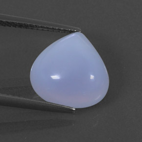 5.61 ct Violet Chalcedony Gemstone, Chalcedony Gem in Pear Cabochon Shape for Sale.