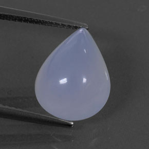 5.59 ct Blue Chalcedony Gemstone, Chalcedony Gem in Pear Cabochon Shape for Sale.