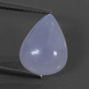 4.72 ct Blue Chalcedony Gemstone, Chalcedony Gem in Pear Cabochon Shape for Sale.