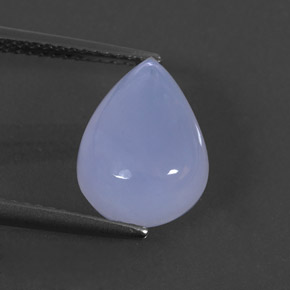 4.53 ct Blue Chalcedony Gemstone, Chalcedony Gem in Pear Cabochon Shape for Sale.