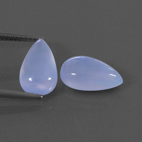 5.39 ct Blue Chalcedony Gemstone, Chalcedony Gem in Pear Cabochon Shape for Sale.