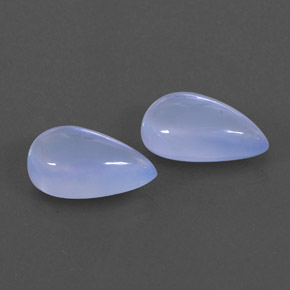 5.39 ct Blue Chalcedony Stone, Natural Chalcedony in Pear Cabochon Shape for Sale