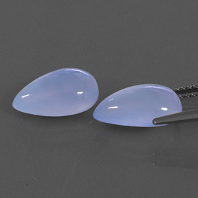 Chalcedony Gemstone in 12 x 7.1 mm Size for Sale, Chalcedony Stone in Lavender Blue Color