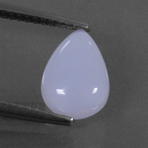 1.94 ct Blue Chalcedony Gemstone, Chalcedony Gem in Pear Cabochon Shape for Sale.