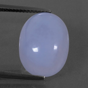 10.59 ct Blue Chalcedony Gemstone, Chalcedony Gem in Oval Cabochon Shape for Sale.