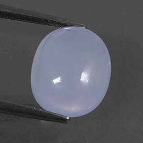 4.62 ct Blue Chalcedony Gemstone, Chalcedony Gem in Oval Cabochon Shape for Sale.