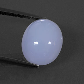 5.86 ct Blue Chalcedony Gemstone, Chalcedony Gem in Oval Cabochon Shape for Sale.