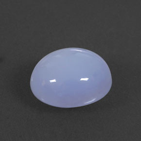5.86 ct Blue Chalcedony Stone, Natural Chalcedony in Oval Cabochon Shape for Sale