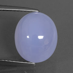 5.59 ct Blue Chalcedony Gemstone, Chalcedony Gem in Oval Cabochon Shape for Sale.