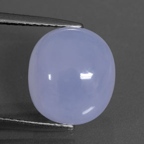 5.69 ct Blue Chalcedony Gemstone, Chalcedony Gem in Oval Cabochon Shape for Sale.