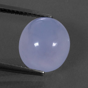 4.57 ct Blue Chalcedony Gemstone, Chalcedony Gem in Oval Cabochon Shape for Sale.