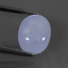 3.52 ct Blue Chalcedony Gemstone, Chalcedony Gem in Oval Cabochon Shape for Sale.
