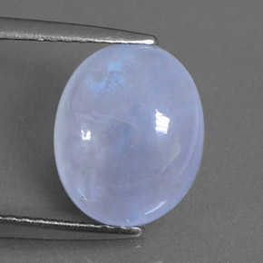 2.82 ct Blue Chalcedony Gemstone, Chalcedony Gem in Oval Cabochon Shape for Sale.