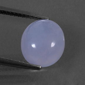 3.61 ct Blue Chalcedony Gemstone, Chalcedony Gem in Oval Cabochon Shape for Sale.