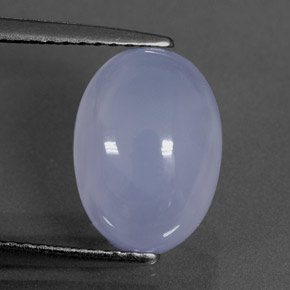 3.03 ct Blue Chalcedony Gemstone, Chalcedony Gem in Oval Cabochon Shape for Sale.
