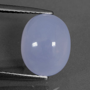 4.04 ct Blue Chalcedony Gemstone, Chalcedony Gem in Oval Cabochon Shape for Sale.
