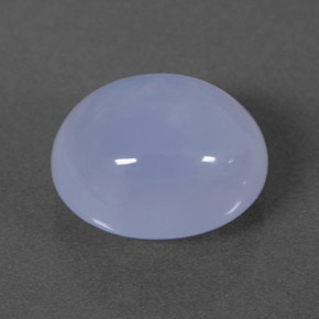 4.04 ct Blue Chalcedony Stone, Natural Chalcedony in Oval Cabochon Shape for Sale