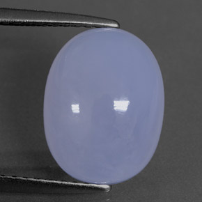 4.08 ct Blue Chalcedony Gemstone, Chalcedony Gem in Oval Cabochon Shape for Sale.