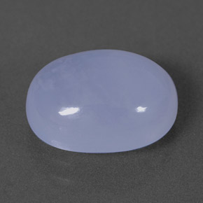 4.08 ct Blue Chalcedony Stone, Natural Chalcedony in Oval Cabochon Shape for Sale