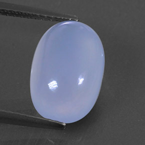 3.98 ct Blue Chalcedony Gemstone, Chalcedony Gem in Oval Cabochon Shape for Sale.