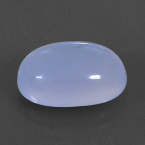 3.98 ct Blue Chalcedony Stone, Natural Chalcedony in Oval Cabochon Shape for Sale