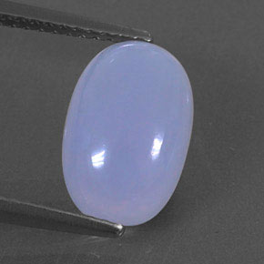 2.87 ct Blue Chalcedony Gemstone, Chalcedony Gem in Oval Cabochon Shape for Sale.