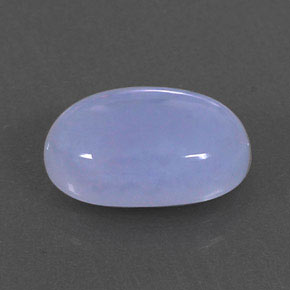 2.87 ct Blue Chalcedony Stone, Natural Chalcedony in Oval Cabochon Shape for Sale