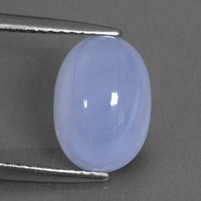 3.65 ct Blue Chalcedony Gemstone, Chalcedony Gem in Oval Cabochon Shape for Sale.