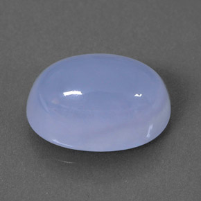 3.65 ct Blue Chalcedony Stone, Natural Chalcedony in Oval Cabochon Shape for Sale