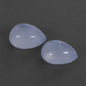 3.29 ct Blue Chalcedony Stone, Natural Chalcedony in Pear Cabochon Shape for Sale