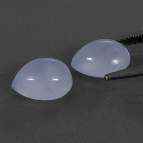 Chalcedony Gemstone in 9 x 7 mm Size for Sale, Chalcedony Stone in Lavender Blue Color