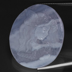 Chalcedony Gemstone in 31.8 x 26.5 mm Size for Sale, Chalcedony Stone in Lavender Blue Color